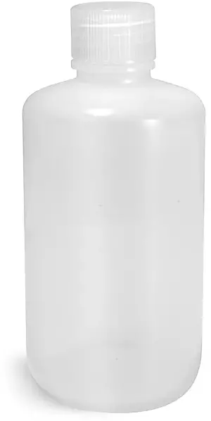 250 ml Natural LDPE Narrow Mouth Leak Proof Water Bottles w/ Caps