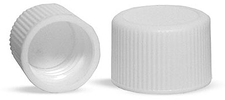 15/415 White Polypropylene Ribbed PE Lined Caps