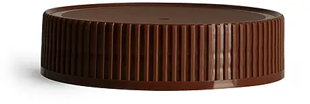 70 mm Brown Polypropylene Ribbed Caps w/ Induction Liners