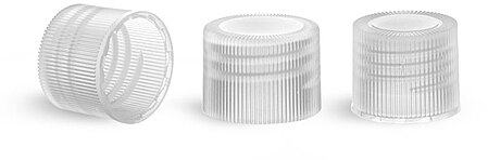 15/415 Natural Polypropylene Ribbed Unlined Caps