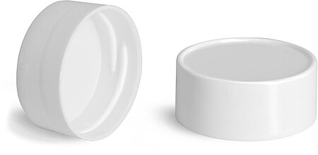 43/485 White Smooth Polypropylene Unlined Caps