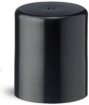 28 mm Plastic Caps, Flat Black Polypropylene Caps for Roll On Containers