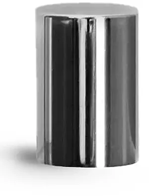 13/415 Plastic Caps, Shiny Silver Polypropylene Caps for Glass Roll On Containers