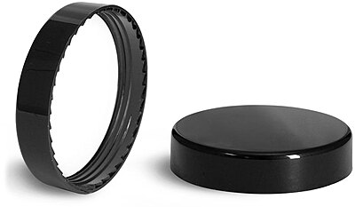 56 mm Black Smooth PE Lined Caps