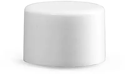 24/410 Plastic Caps, White Polypropylene Smooth PE Lined Caps