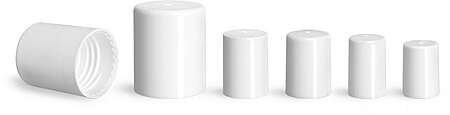 13 mm Plastic Caps, Flat White Polypropylene Caps for Roll On Containers