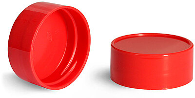 43/485   Red Plastic Smooth Unlined Caps