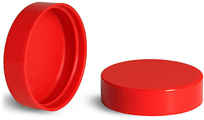 43/400 Red Plastic Smooth Unlined Caps