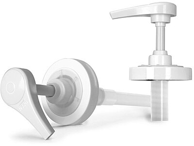 58/400, 4 Tube Plastic Pumps, White Polypropylene Smooth Pumps w/ Lock Down Feature