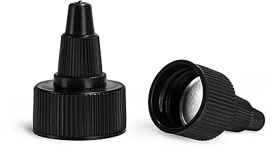 20/410 Dispensing Caps, Black LDPE Induction Lined Twist Top Caps