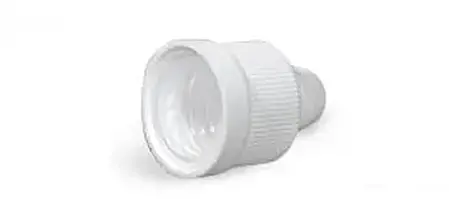 15/415 White Plastic Caps, Ribbed Polypropylene Child Resistant Dropper Tip Caps