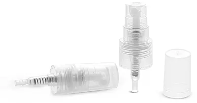 12 mm, 13 mm Tube Natural PP Mini Fine Mist Sprayers w/ Clear Styrene Hoods