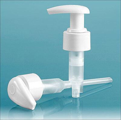 24/410, 5 Tube Lotion Pumps, 2cc White Polypropylene Lotion Pumps