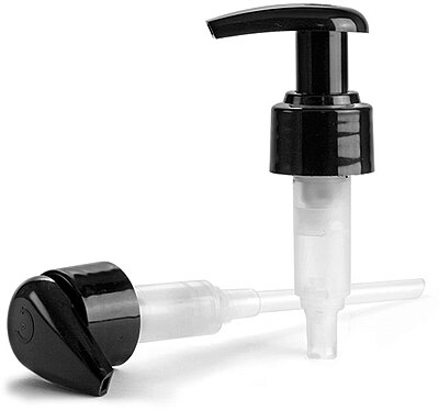 24/410, 6 Tube Lotion Pumps, 2cc Black Polypropylene Lotion Pumps