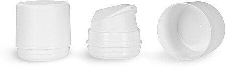 48/2030 White Polypropylene Airless Pumps w/ Snap On Caps