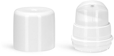32 mm Plastic Pumps, 32 mm White Polypropylene Mini Airless Pumps w/ Snap On Caps & Overcaps