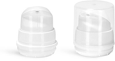 32 mm Plastic Pumps, 32 mm White Polypropylene Mini Airless Pumps w/ Snap On Caps & Overcaps