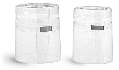 Capsules, Clear PVC Heat-Shrink Capsules w/ Silver Tear Tab