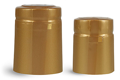 Matte Gold PVC Heat-Shrink Capsules w/ Gold Tear Tabs