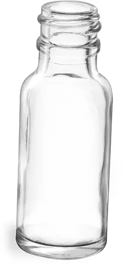 1/2 oz Clear Glass Round Bottles (Bulk), Caps NOT Included