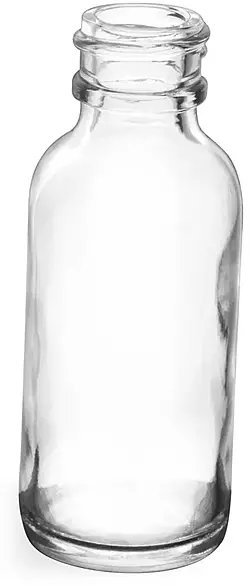 1 oz Clear Glass Round Bottles (Bulk), Caps NOT Included