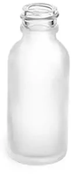 1 oz Frosted Glass Boston Round (Bulk), Caps Not Included