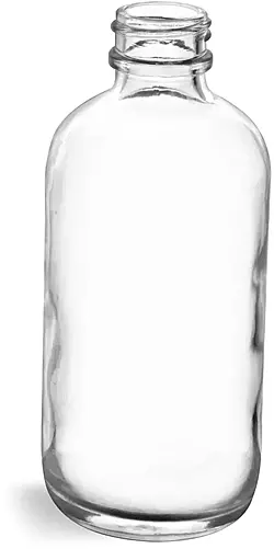 4 oz Clear Glass Round Bottles (Bulk), Caps NOT Included