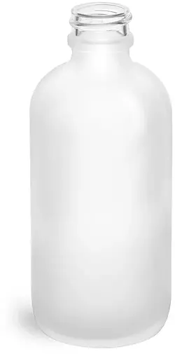 4 oz Frosted Glass Round Bottles (Bulk), Caps NOT Included