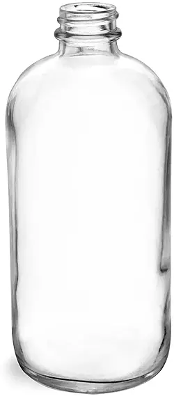 16 oz Clear Glass Round Bottles (Bulk), Caps NOT Included