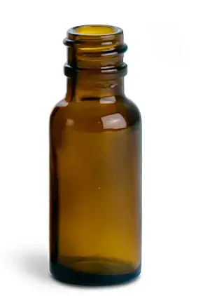 1/2 oz        Amber Glass Round Bottles (Bulk), Caps NOT Included