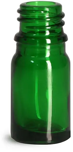 5 ml Glass Bottles, Green Glass Euro Dropper Bottles (Bulk), Caps NOT Included