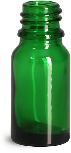 10 ml Glass Bottles, Green Glass Euro Dropper Bottles (Bulk), Caps NOT Included