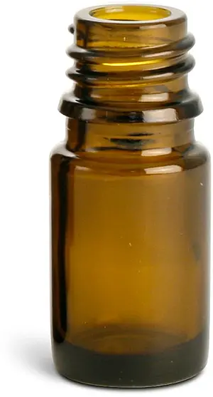 5 ml Amber Glass Euro Dropper Bottles (Bulk), Caps NOT Included