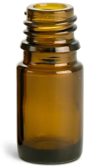 5 ml Amber Glass Euro Dropper Bottles, (Bulk) Caps NOT Included
