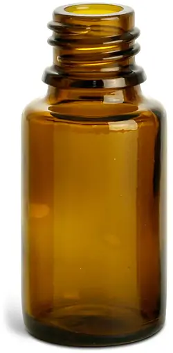 15 ml Amber Glass Euro Dropper Bottles, (Bulk) Caps NOT Included