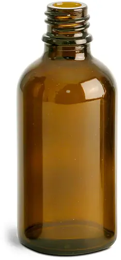 50 ml Amber Glass Euro Dropper Bottles (Bulk), Caps NOT Included