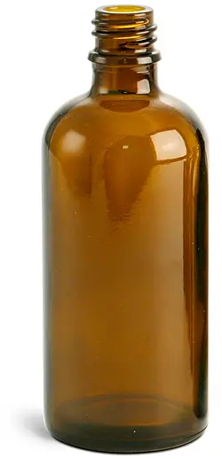 100 ml Amber Glass Euro Dropper Bottles (Bulk), Caps NOT Included