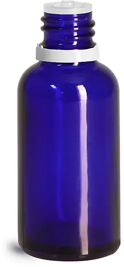 30 ml Glass Bottles, Cobalt Blue Glass Euro Dropper Bottles w/ White Tamper Evident Caps & Orifice Reducer