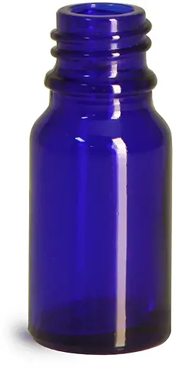 10 ml Glass Bottles, Cobalt Blue Glass Euro Dropper Bottles (Bulk), Caps NOT Included