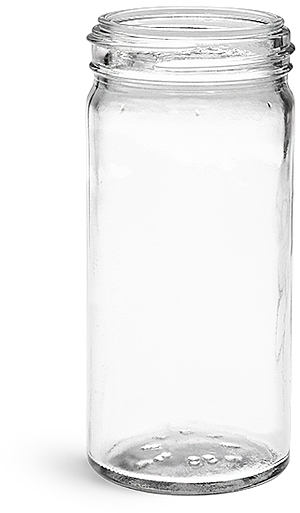 4 oz Clear Glass Straight Sided Spice Jars (Bulk), Caps Not Included