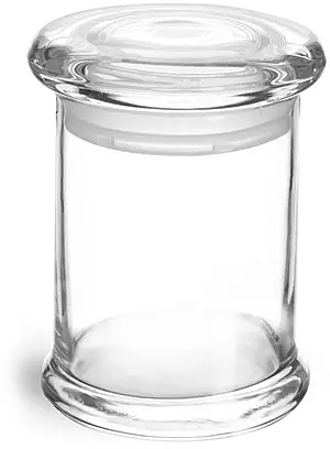 8 oz Clear Glass Candle Jars w/ Glass Flat Pressed Lids