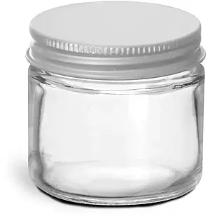 2 oz Clear Glass Jars w/ Lined Aluminum Caps