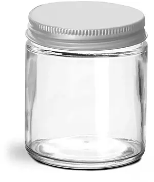 4 oz Clear Glass Jars w/ Lined Aluminum Caps