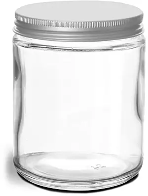 8 oz Clear Glass Jars w/ Lined Aluminum Caps