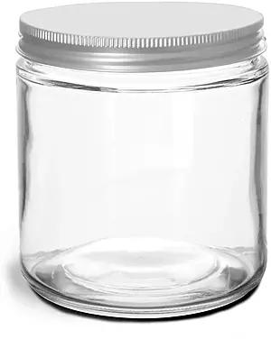 16 oz Clear Glass Jars w/ Lined Aluminum Caps