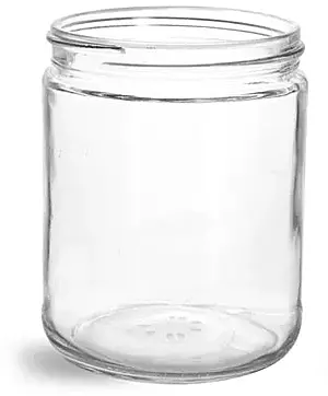 16 oz Clear Glass Straight Sided Jars (Bulk), Caps Not Included