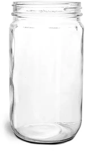 32 oz Clear Glass Jars (Bulk), Caps NOT Included