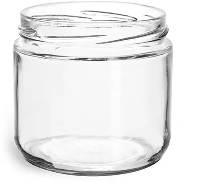 12 oz Clear Glass Straight Sided Jars, (Bulk) Caps NOT Included