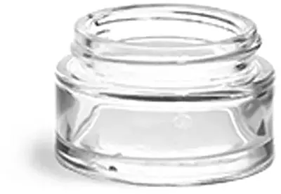 1 oz Clear Glass Thick Wall Cosmetic Jar (Bulk), Caps Not Included