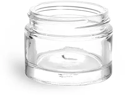 1 oz Clear Glass Thick Wall Cosmetic Jars (Bulk) Caps NOT Included